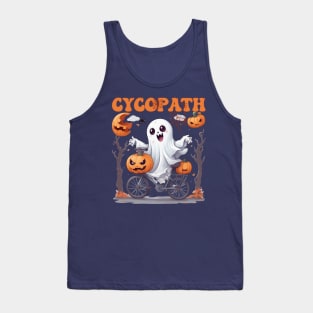 Cycopath Ghost on a Bicycle - Spooktacular Autumn Ride Tank Top